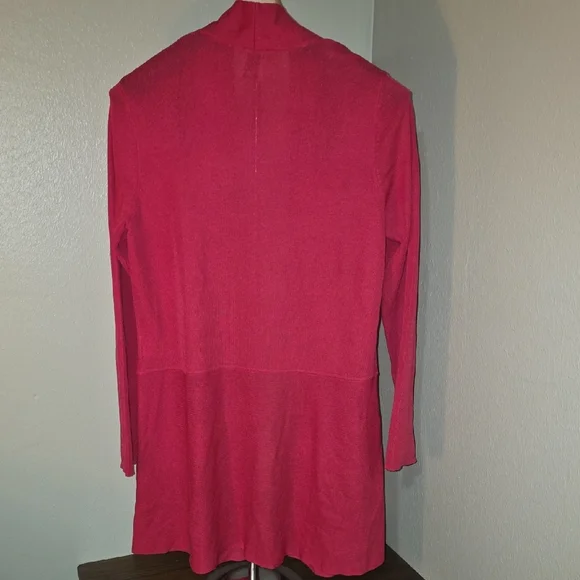 Anne Klein Open-Front Raspberry Cardigan - Picture 4 of 4